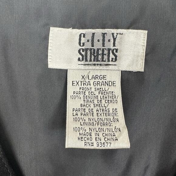 Vintage 90s Y2K City Streets Vest Men XL Black Suede Western Biker Waistcoat - Picture 4 of 8
